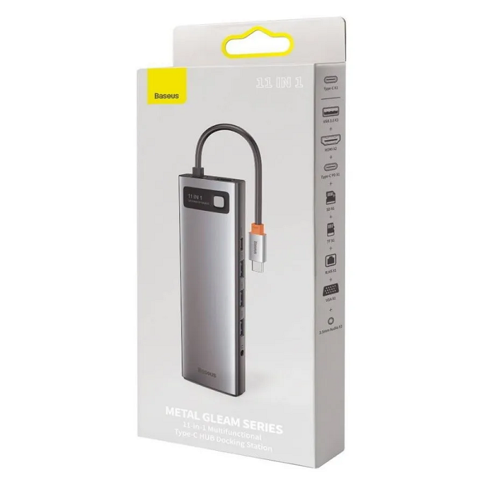 

Концентратор Baseus CAHUB-CT0G Metal Gleam 11-in-1 Type-C Space Gray, CAHUB-CT0G