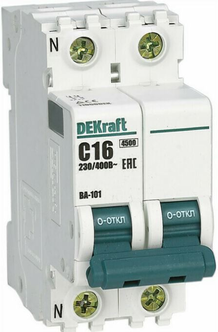 

Автоматический выключатель DEKraft 11170DEK 1P+N 40А х-ка B ВА-101 4,5кА, 11170DEK