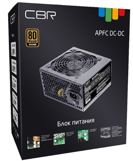 

Блок питания ATX CBR PSU-ATX400-12GM 400W, 80+ Bronze, PSU-ATX400-12GM