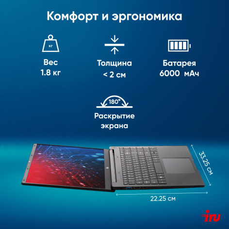 фото Ноутбук  iRu Strato 15ALI в Перми 15.6 ", Core i7, 16 Гб RAM, 512 Гб SSD, UHD Graphics, Черный