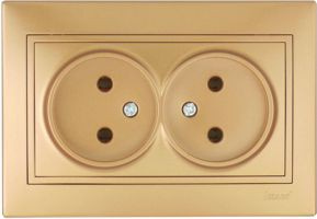 Изображение товара Розетка Lezard 701-1313-128 без заземления золотая