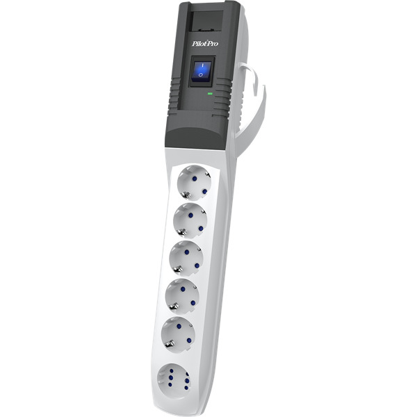 

Сетевой фильтр ZIS Pilot Pro USB 5m USB, зарядка 3А с разъёмами Type A,C, 5м, 5+1 розетки, 10А/2,2кВт, св.серый, Россия, Pilot Pro USB 5m