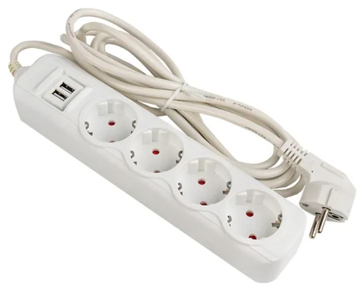 

Удлинитель EKF UBA16-2USB-4-02i "Эксперт" 4 гнезда 2 метра 13А/3,0кВт с 2 USB 2,1А ПВС 3х1, UBA16-2USB-4-02i