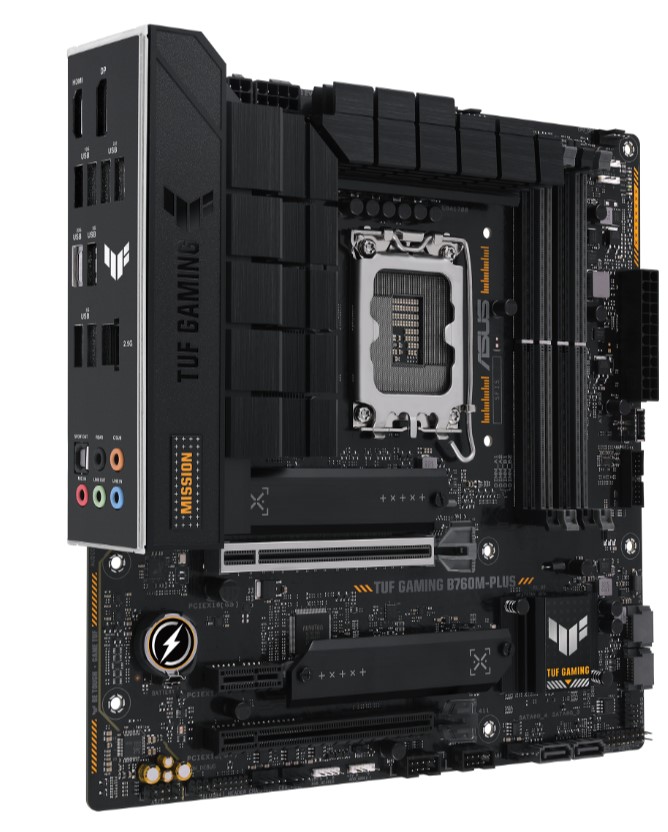 

Материнская плата mATX ASUS TUF GAMING B760M-PLUS 90MB1ES0-M1EAY0 (LGA1700, B760, 4*DDR5 (7200), 4*SATA 6G RAID, 2*M.2, 3*PCIE, HDMI, DP, USB Type-C,, TUF GAMING B760M-PLUS