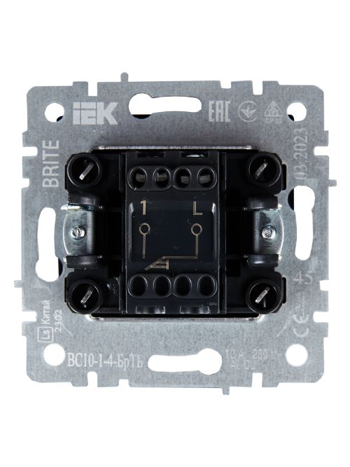 

Выключатель кнопочный IEK BR-V14-0-10-K45 BRITE 10А ВС10-1-4-БрТБ Бронза, BR-V14-0-10-K45