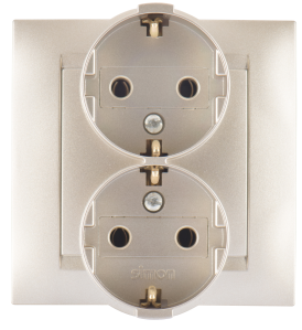 Изображение товара Розетка Simon 1590459-034 внутренняя, 2 разъема, IP20, стильная и надежная