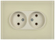 фото Розетка двухместная без заземления  IEK SK-R20-10-K10
