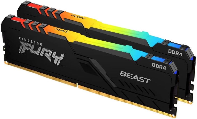 

Модуль памяти DDR4 32GB (2*16GB) Kingston FURY KF432C16BB12AK2/32 Beast Black RGB, 3200Mhz, PC-25600, CL16 2RX8 1.35V 288-pin 8Gbit (retail), KF432C16BB12AK2/32