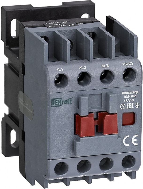 

Контактор DEKraft 22082DEK 18А 24В АС3 АС4 1НЗ КМ-102, 22082DEK