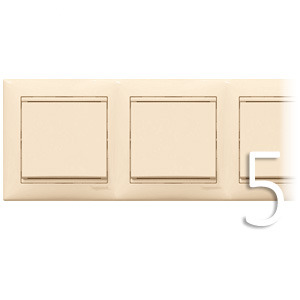 

Рамка Legrand 774355 Valena 5 постов горизонтальная, IP20 (слоновая кость), 774355