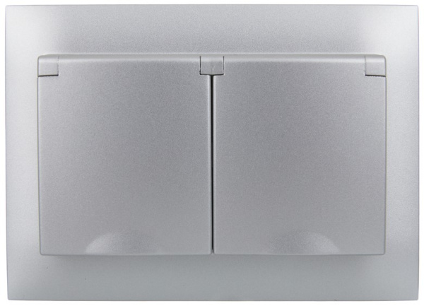 фото Розетка двухместная с заземлением в сборе IEK SK-R26-16-44-K23-F в Казани