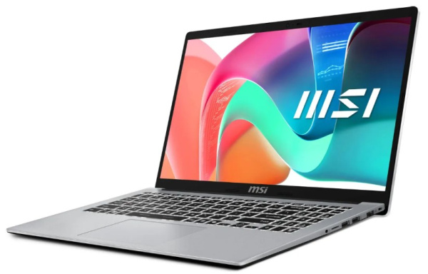 фото Ноутбук  MSI MODERN 15 F1MG-801XRU в Челябинске 15.6 ", Core 5, 16 Гб RAM, 512 Гб SSD, Iris Xe Graphics, Серебристый