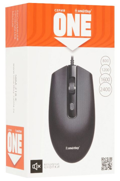 фото Оптическая светодиодная мышь SmartBuy SBM-218-K, Черный, [SBM-218-K] в Уфе