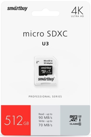фото Карта памяти MicroSDXC 512GB SmartBuy SB512GBSDCL10U3-01 в Казани