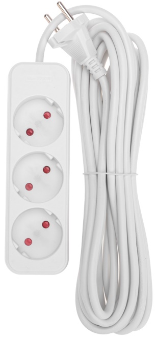 

Удлинитель Rexant 13-4008 STANDARD 3 гнезда, 5м, 2х1,0мм2, б/з, белый, 13-4008