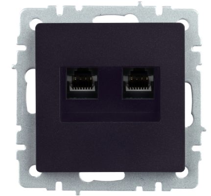 

Розетка компьютерная двойная IEK BR-K20-1-K47 BRITE RJ45 кат.5E РК10-2-БрА Алюминевый, BR-K20-1-K47