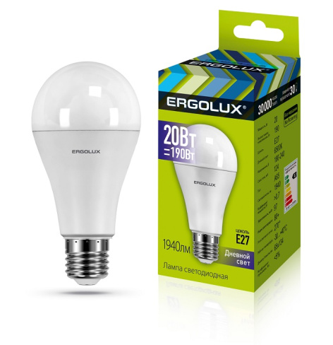 фото Лампа светодиодная ERGOLUX LED-A65-20W-E27-6K в Перми