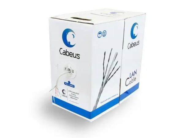 фото Кабель витая пара U/UTP 5e кат. 4 пары Cabeus UTP-4P-Cat.5e-SOLID-LSZH-GY-LIGHT в Красноярске