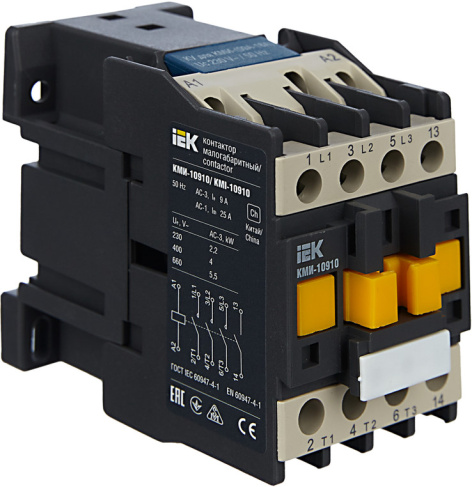 Изображение товара Миниконтактор IEK KMM11-009-230-10 230 В 95 А промышленный автомат управления