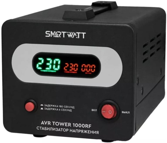 Изображение товара Стабилизатор напряжения SmartWatt AVR TOWER 1000RF для защиты техники
