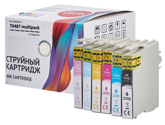 

Картридж струйный Sakura C13T04874010 (T0487) для Epson Stylus Photo R200/R220/RX300/R300/R300M/R320/RX320/R340/RX500/RX600/RX620/RX640, водорастворим, C13T04874010 (T0487)