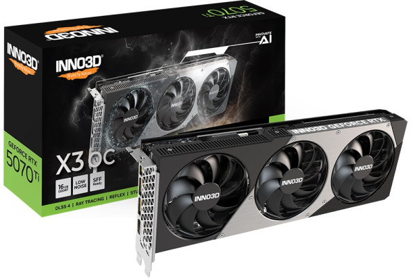 фото Видеокарта Inno3D GeForce RTX 5070 TI X3 OC (N507T3-16D7X-176068N) в Омске