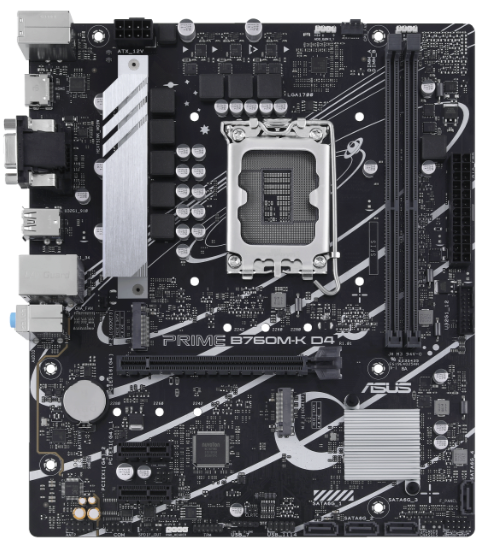 

Материнская плата mATX ASUS PRIME B760M-K D4 (LGA1700, B760, 2*DDR4 (5333), 4*SATA 6G RAID, 2*M.2, 3*PCIE, 2.5Glan, HDMI, VGA, 4*USB 3.2, 2*USB 2.0), PRIME B760M-K D4
