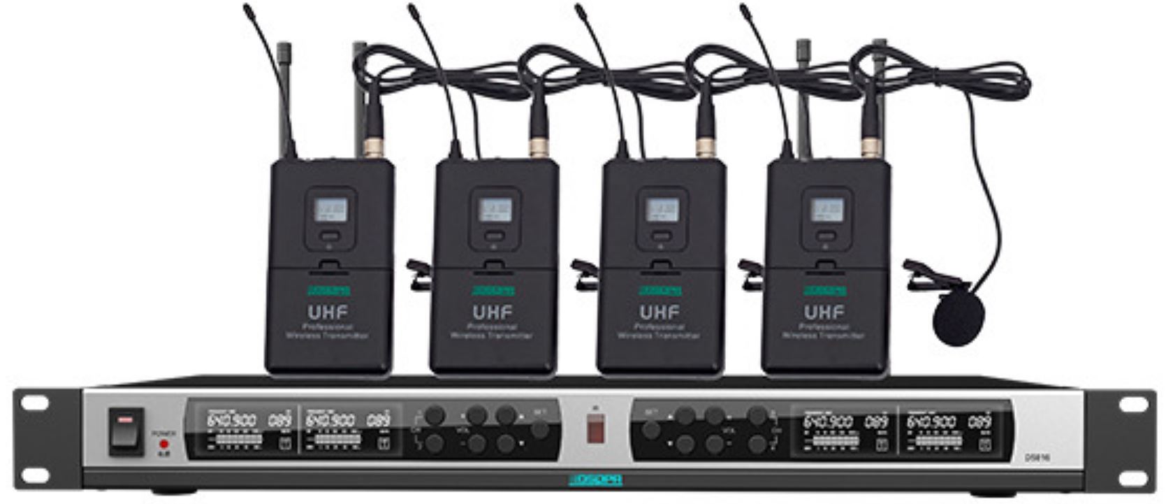 

Радиосистема DSPPA D5842 беспроводная, True Diversity UHF (4 микрофона клипсового типа), D5842