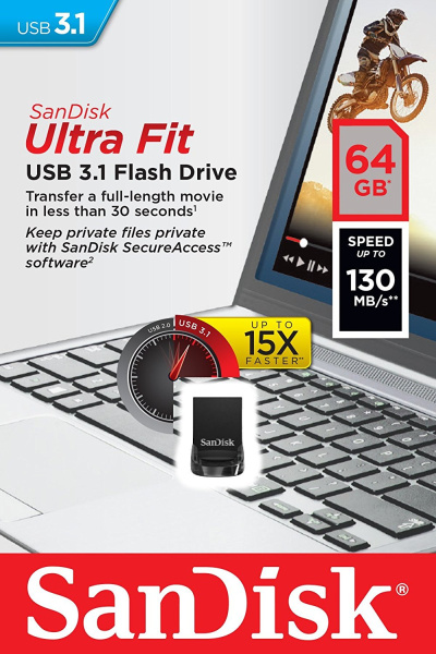 фото Накопитель USB 3.1 64GB SanDisk Ultra Fit в Екатеринбурге