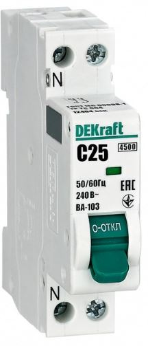 Изображение товара Автоматический выключатель DEKraft 12404DEK 25А IP20 для электросетей