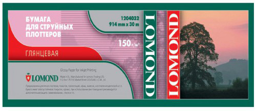 

Бумага Lomond 1204031 XL Glossy Paper, ролик 610мм х50,8 мм, 150 г/м2, 30 метров., 1204031