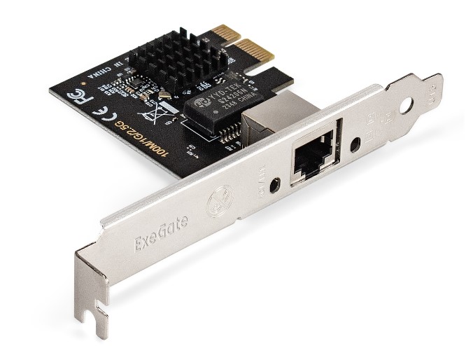 

Сетевой адаптер Exegate EXE-251 EX296212RUS (PCI-E x1 v2.0, 1xRJ45, UTP 100Mbps/1000Mbps/2.5Gbps RTL8125B), EXE-251