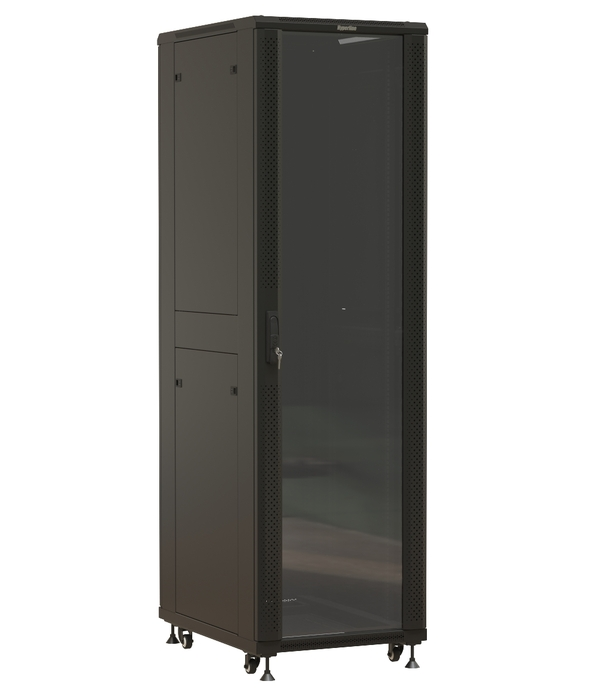 

Шкаф напольный 19", 42U Hyperline TTBR-4268-AS-RAL9004 2055x600х800мм(ВхШхГ), передняя стеклянная дверь со стальными перфор. боковинами, задняя дверь, TTBR-4268-AS-RAL9004