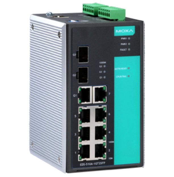 

Коммутатор управляемый MOXA EDS-510A-1GT2SFP 7x10/100BaseT(X), 1x10/100/1000BaseT(X), 2xSFP (mini-GBIC), EDS-510A-1GT2SFP