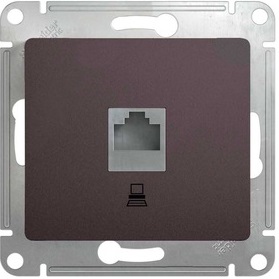 

Розетка Schneider Electric GSL001381K GLOSSA компьютерная RJ45 кат.5E (графит), GSL001381K