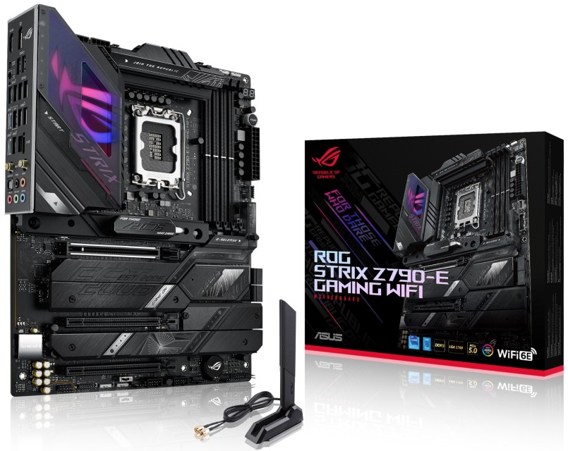 

Материнская плата ASUS ROG STRIX Z790-E GAMING WIFI (LGA1700, Z790, 4*DDR5 (7800), 4*SATA 6G RAID, 5*M.2, 3*PCIE, 2.5Glan, WiFi, BT, HDMI, DP, 2*USB T, ROG STRIX Z790-E GAMING WIFI