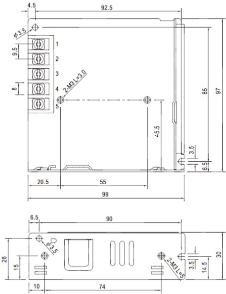 фото Преобразователь AC-DC сетевой Mean Well LRS-75-12 в Уфе
