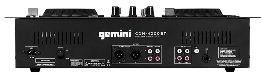 

Проигрыватель Gemini CDM-4000BT медиа двойной USB/CD DJ проигрыватель с возможностью воспроизведения с USB-накопителей, CD-дисков и через Bluetooth; Ж, CDM-4000BT