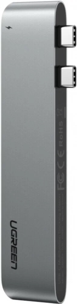 

Адаптер UGREEN 60559 2*USB-C/3*USB 3.0, USB-C, 4K HDMI, серый космос, 60559