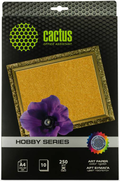 Изображение товара Фотобумага Cactus CS-DA425010G для струйной печати А4 золотое покрытие