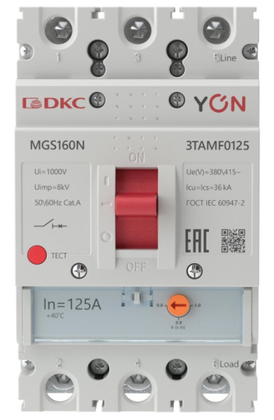 фото Автоматический выключатель  DKC MGS160N-3TAMF0125
