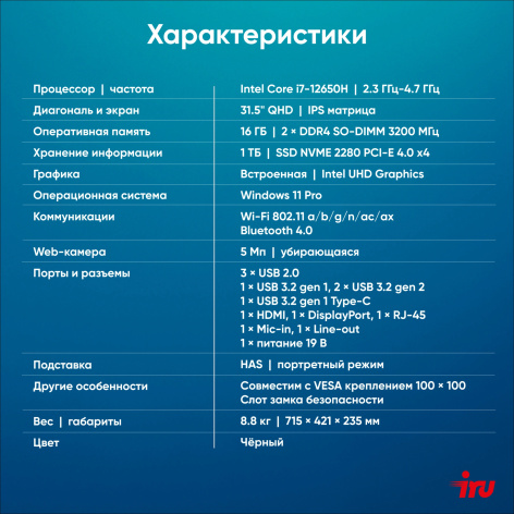 фото Моноблок 31.5" iRu Strato в Уфе