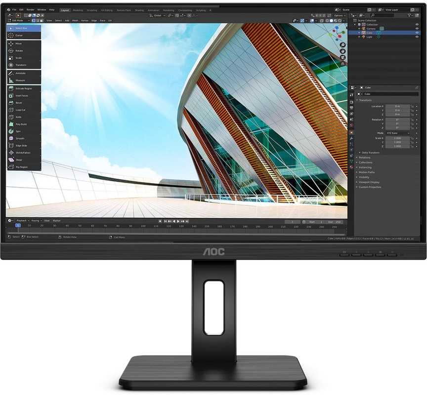 

Монитор 23,8" AOC 24P2Q 1920x1080, 4 ms, 250 cd/m, 50000000:1, 178°/178°, IPS, +DVI, +HDMI, +DP 1.2, +4xUSB 3.2, SPK, 24P2Q