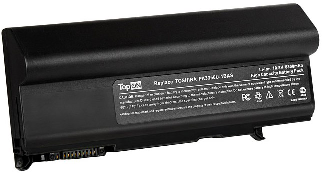 

Аккумулятор для ноутбука Toshiba TopOn TOP-PA3356HH для моделей Satellite Pro A50, K21, T10, Tecra A2, M2, P5, S3 10.8V 8800mAh 95Wh. усиленный. PN: P, TOP-PA3356HH
