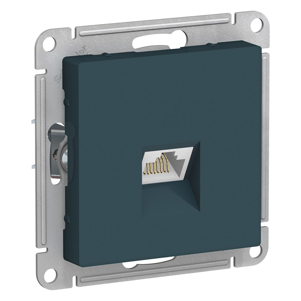 

Розетка компьютерная Systeme Electric ATN000886 AtlasDesign RJ45, кат. 6A, механизм, Изумруд, ATN000886