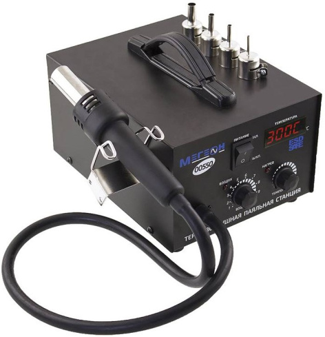 Изображение товара Паяльная станция МЕГЕОН 00550 250 Вт термовоздушная с регулятором температуры