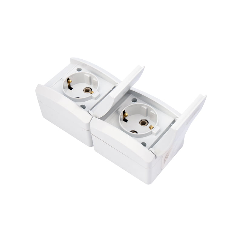 

Блок вертикальный KRANZ KR-78-0801 2 розетки (керамика) INDUSTRIAL IP54 с заземлением, о/у, белый, KR-78-0801