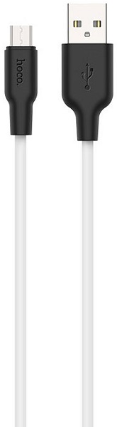 

Кабель Hoco X21 6957531071389 USB 2.0, силиконовая оплетка, AM/microBM, бело-черный, 1м, X21