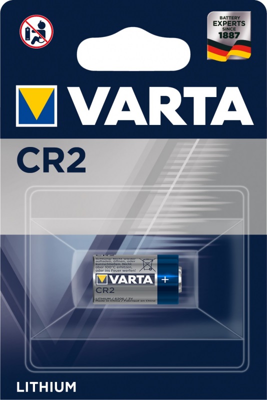 

Батарейка Varta ELECTRONICS CR2 06206301401 BL1 Lithium 3V (6206) (1/10/100), ELECTRONICS CR2