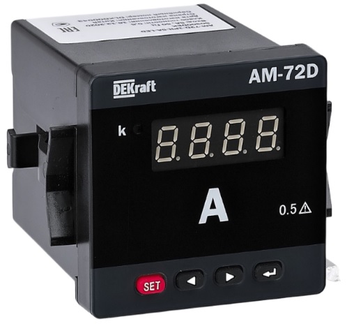 

Амперметр DEKraft 50316DEK цифровой 96x96мм однофазный, вход 5А, LED-дисплей АМ-96D, 50316DEK